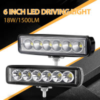 ไฟสปอร์ตไลท์งานน้ำท่วม LED ออฟโร้ด DRL 6นิ้ว18W ไฟสำหรับรถจิ๊ปวิ่งกลางวัน12V 24V 4X4 ATV 4WD ตกแต่งรถเอสยูวี1ชิ้น