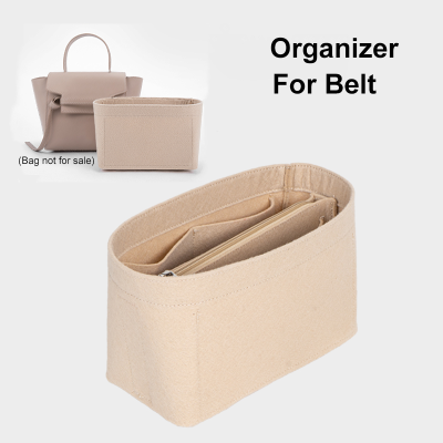 กระเป๋า In-Bag Organizer ผู้หญิงเดินทางแต่งหน้าภายในกระเป๋าถือกำมะหยี่เดินทางแทรกถุงเก็บกระเป๋าซับในเข็มขัดนาโน