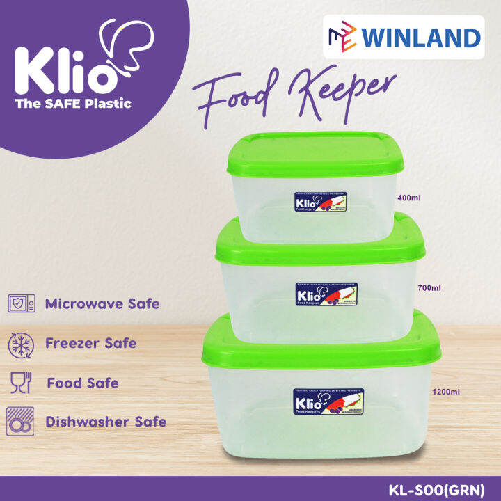 KLIO by Winland Square Stackable Food Keeper Kitchenware Container