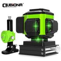 CLUBIONA รีโมทคอนโทรลปรับระดับเอง12เส้นตัวรับสัญญาณโหมดกลางแจ้ง3X360อัตโนมัติเครื่องทำระดับเลเซอร์ลายเส้นลำแสงสีเขียว