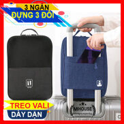 HCMTúi Đựng Giày 3 Ngăn Móc Gài Tay Kéo Vali