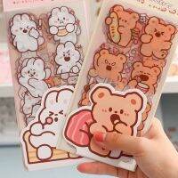 10Pcs/Set Diy Decorative Sticker Cream Bear Rabbit Series Animal Label Sticker For Diary Planner Phone Case Sticker Stickers  Labels