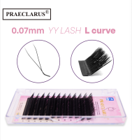 PRAECLARUS Y YY Shape Eyelashes Extension Premium Mink Soft Light Natural Black 4D Makeup Cross Bloom ขนตาปลอมสองปลายขนตา B C D DD Curl ขนตาคุณภาพสูง Idividual Lashes Professional สำหรับร้านเสริมสวย