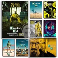 Breaking Bad Classic Retro Movie Poster: Art Canvas Wall Print นำเสนอตัวละครและฉากที่เป็นสัญลักษณ์-การตกแต่งบ้านในอุดมคติสำหรับห้องนั่งเล่น