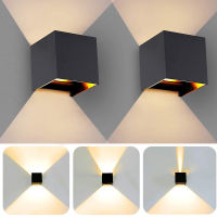 12W LED Wall Lamp Indoor Outdoor Light IP65 Waterproof Adjustable Beam Angle Design Cube LED Bedroom Liveroom Porch Wall Sconce