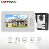 7 quot; Wired Video Door Phone System Visual Intercom Doorbell with 1x800x480 Monitor 1x700TVL Outdoor Camera for Home Surveillance