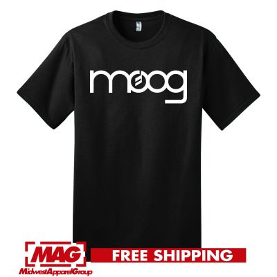 Moog Black Tshirt Logo Tee Synthesizer Synth Edm Dj Music Production