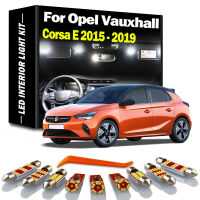 ชุดหลอดไฟ LED ไฟเก๋งรถยนต์11ชิ้นสำหรับ Opel Vauxhall Corsa E 2015 2016 2017 2018 2019แผนที่โคมไฟสำหรับ Glove Box หีบฝาทรงโค้ง