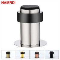 NAIERDI Rubber Door Stopper Stainless Steel Door Protective Pad Wall Protector Anti-collision Door Holder Door Stops Hardware