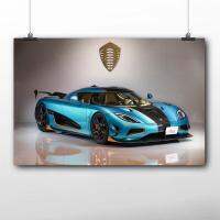 Koenigsegg Agera ภาพพิมพ์ภาพเขียนบนผ้าใบโปสเตอร์ศิลปะภาพพิมพ์ติดผนังสุดรถสปอร์ตสำหรับ Hiasan Kamar กรอบ