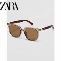 ZARAˉRetro Brown Big Frame Sunglasses Womens Advanced Sense Square Wood Grain Glasses Myopia Sunglasses Men 2023 New