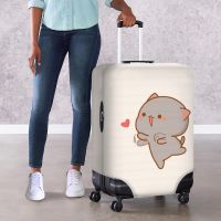 Cute Cat Pattern Stretch Luggage Cover for Suitcase Removable Dust Baggage Cover Protector Fits 18-32 Inch Travel Accessories