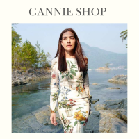 Dress เดรสลายแจกันดอกไม้​ แขนยาว​ ซับในอย่างดี​ ผ้าใส่สบาย Gannie Shop