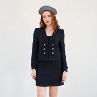 Áo khoác nữ Blazer tweed cổ V rua nẹp navy 1BL20284905 ADORE DRESS thumbnail