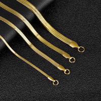 【CW】2-5mm Width Stainless Steel Flat Chain Necklace Hot Fashion Herringbone Gold Color Snake Chain for Men Women Gift Jewelry