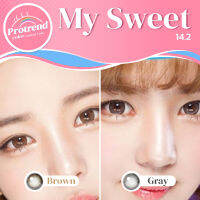 Protrendcolor Contact lens : คอนแทคเลนส์โปรเทรนด์คัลเลอร์ รุ่น My Sweet Brown , Gray นำเข้าจากเกาหลี ของแท้ 100% มี อ.ย. ขนาดเลนส์ 14.2 เท่าตาจริง เลนส์นิ่ม แฟชั่น