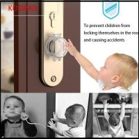 KONSIRAN พีพี ล็อคประตู deadbolt ป้องกันเด็กๆ โปร่งใสโปร่งใส ล็อค deadbolt ป้องกันเด็ก ทนทานต่อการใช้งาน ฝาครอบลูกบิดประตู บ้านในบ้าน