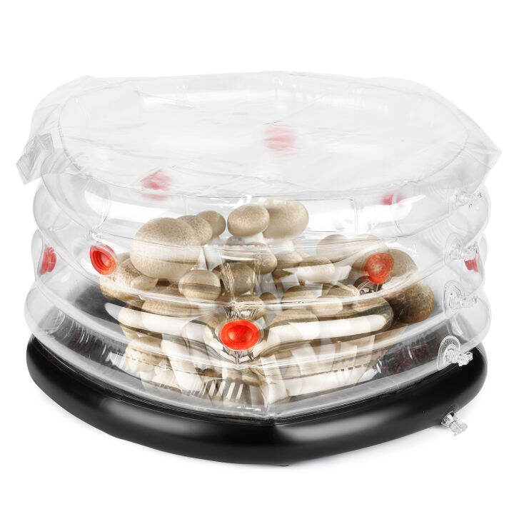 Round Mushroom Monotub KitInflatable Mushroom Grow Bag with Plugs and