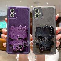 เคสนิ่มปลอกสำหรับ Samsung ลาย Galaxy A14 A05S A05 LTE A24เคสโทรศัพท์แวววาว4G 5G เคลือบ3D น่ารัก KT เคสกระจกแมว GalaxyA05S ป้องกันฝาหลัง