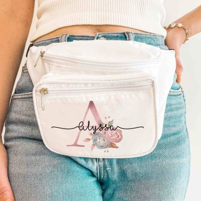 Personalized Initial with Name Waist Bag Custom Name Bridesmaid Fanny Pack Chest Bag Bachelorette Party Bag Hip Bag Wedding Gift Running Belt