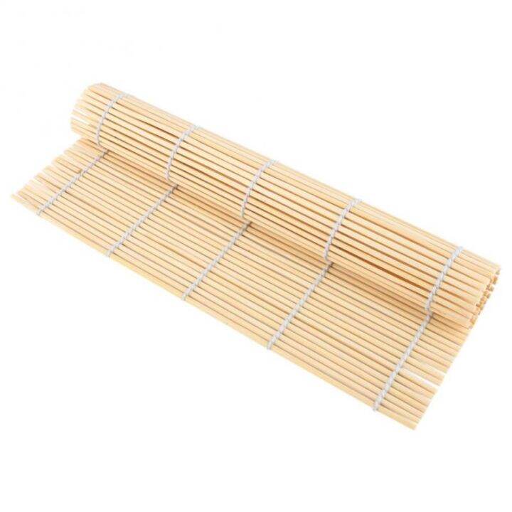 diy-sushi-rolling-maker-roller-bamboo-material-mat-and-a-rice-paddle-set