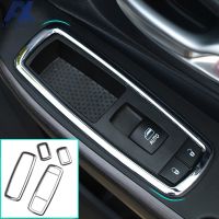 Newprodectscoming 4Pcs Chrome Interior Window Switch Panel Cover For Jeep Cherokee 2014 2019 Dodge Dart PF Chrysler 200 Bezel Trim Frame