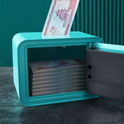 ธนบัตรกล่องเงินเด็กเปิดด้านบนทำจากโลหะอิเล็กทรอนิกส์ดิจิตอลกันการงัดแงะสำหรับเหรียญตู้เซฟขนาดเล็ก
