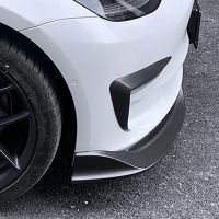 Real Carbon Fiber Front Light Trim For Tesla Model 3 Dry Carbon 3K 240G Lamp Blade Cover Decor Sticker Modification Accessories