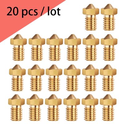 ✶▲♙ 20pcs 3D Printer V5 V6 M6 threaded Nozzle 0.2 0.25 0.3mm 0.35 0.4mm 0.5 0.6 0.8 1.0 Part Copper 1.75mm Filament