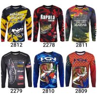 Men T-Shirt Jersey Material Long Sleeve Baju Jersi Lengan Panjang Fishing Design Print Size M-2XL