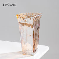 Europe Transparent Thicken Glass Vase Home Decor Living Room Decoration Flower Plant Bottles Tabletop Vases Light Blue