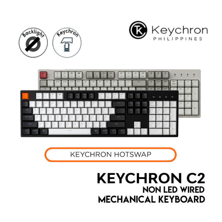 Keychron C2 Mechanical Keyboard (Full Size Layout, Wired, Non-LED ...