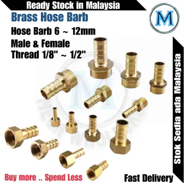 M10 M12 M14 Metric to 6mm 8mm 10mm 12mm Brass Barb Hose Tail Connector  Fitting