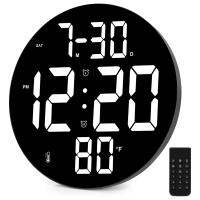 9 Inch LED Digital Clock Display with Remote Control,Date,Indoor Temperature,12/24H,for Bedroom,Office