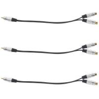 3X Metal RCA Female to Dual 2-RCA Male Gold Plated Adapter, Stereo Splitter Y Audio Cable(RCA F-2 RCA M)