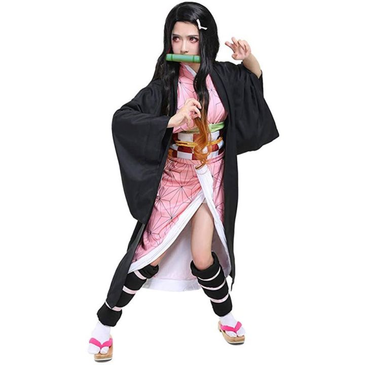 MUNG Outfit Cosplay Costume Anime Nezuko Kamado Kimono Female Party ...