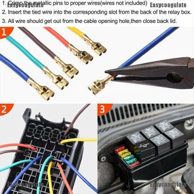 【EC✿】Car 12-Slot Relay Box 6 ATCATO 6 Relays Standard Blade Fuses Holder Block