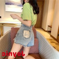 COD jfdss 【2 off two pieces】♥joynic♥S-XL Summer NewchicAll-match Ripped Denim Shorts Womens Retro Loose Slimming High Waist Wide LegaWord Hot Pants Design Slim Hot Pants