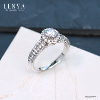 Lenya Jewelry แหวน คิวบิกเซอร์โคเนีย (Cubic Zirconia) ตัวเรือนเงินแท้ 925 ชุบทองคำขาว นิ้วแบบไหน ใส่แหวนวงนี้ก็สวยได้