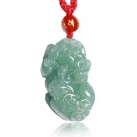 Natural Dongling Jade Pixiu Pendant Jade Green Jade Leather Xiu Pendant Money Attracting Wealth Male and Female Couples Pendant Wangcai 5QJC 5QJC