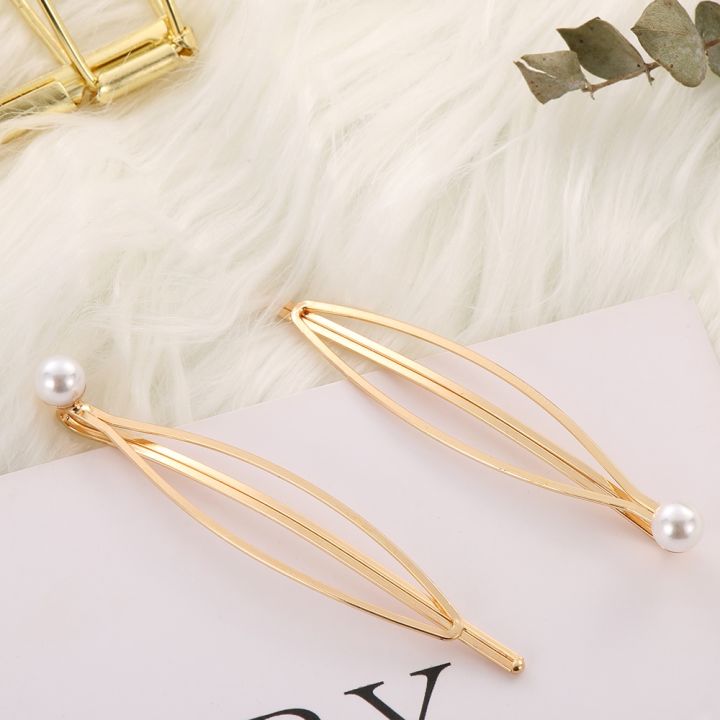 cw-korea-metal-hair-for-rhombus-gold-color-hairpins-accessories-barrettes