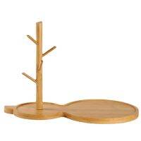 1 PCS Wood Bottle Tray for Entryway Table Modern Bottle GourdShape Jewelry Display Stand