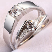 [COD] แหวนคู่รักคลาสสิกสร้างสรรค์สไตล์เกาหลีหญิง 925 แหวนแต่งงานแหวนคู่นักเรียนแหวนเปิดข้อเสนอแหวนเพชรจำลอง