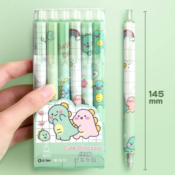 a-shack-6ชิ้น-kawaii-0-5มม-set-pulpen-น่ารักปากกาหมึกเจลหมึกดำพับเก็บได้อุปกรณ์การเรียนการเขียนเครื่องเขียนลูกลื่นนักเรียน