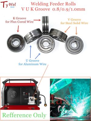 Welding Feeder Roll V U Knurl Groove 0.6mm 0.8mm 1.0mm Size 30x10x10mm for Steel Aluminum Flux Cord Wire Mig Wire Feeder