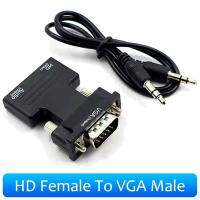 HDMI-compatible To VGA Converter For PS4 PC Laptop TV Monitor Projector With 3.5mm Audio Cable 1080P HD Female To VGA Male Adapt Adapters