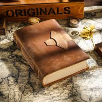 [COD] Cross-border goods source first layer leather handmade notebook A5 kraft paper diary creative retro notepad spot