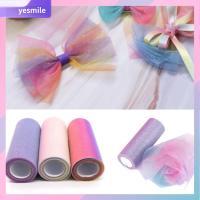 YESMILE 10หลา ผ้างานฝีมือ กากเพชรสีรุ้ง สีไล่ระดับสี ผ้าโปร่งสีรุ้ง นุ่มนุ่มๆ กระโปรง Tutu ผ้าออร์แกนซ่า ดีไอวาย