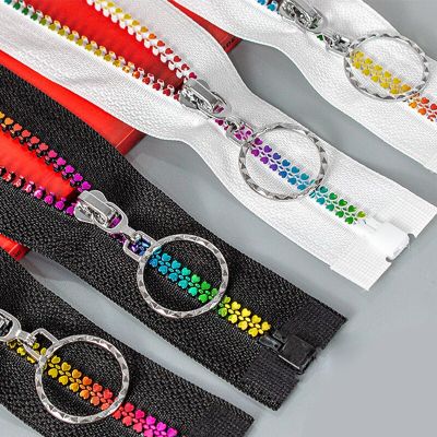 5# Nylon Close Open-end Resin Zippers For Sewing Clothes Bag Wallets Multicolor Teeth Zippers Jacket Coat DIY Sewing Accessory Door Hardware Locks Fab