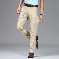 New West Pants Ice Silk Casual MenS Elasticity Summer Ultra -Thin Loose Straight Business Dress